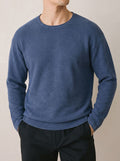 Round neck slim fit long sleeved sweater
