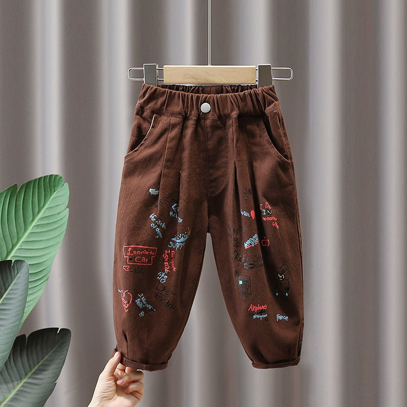 Boys' Casual Loose Cargo Pants