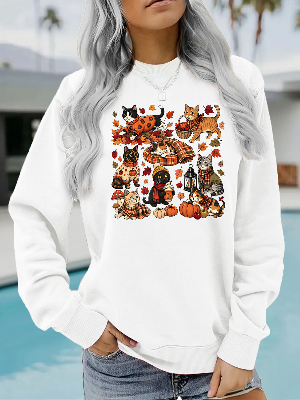 Loose velvet sweatshirt
