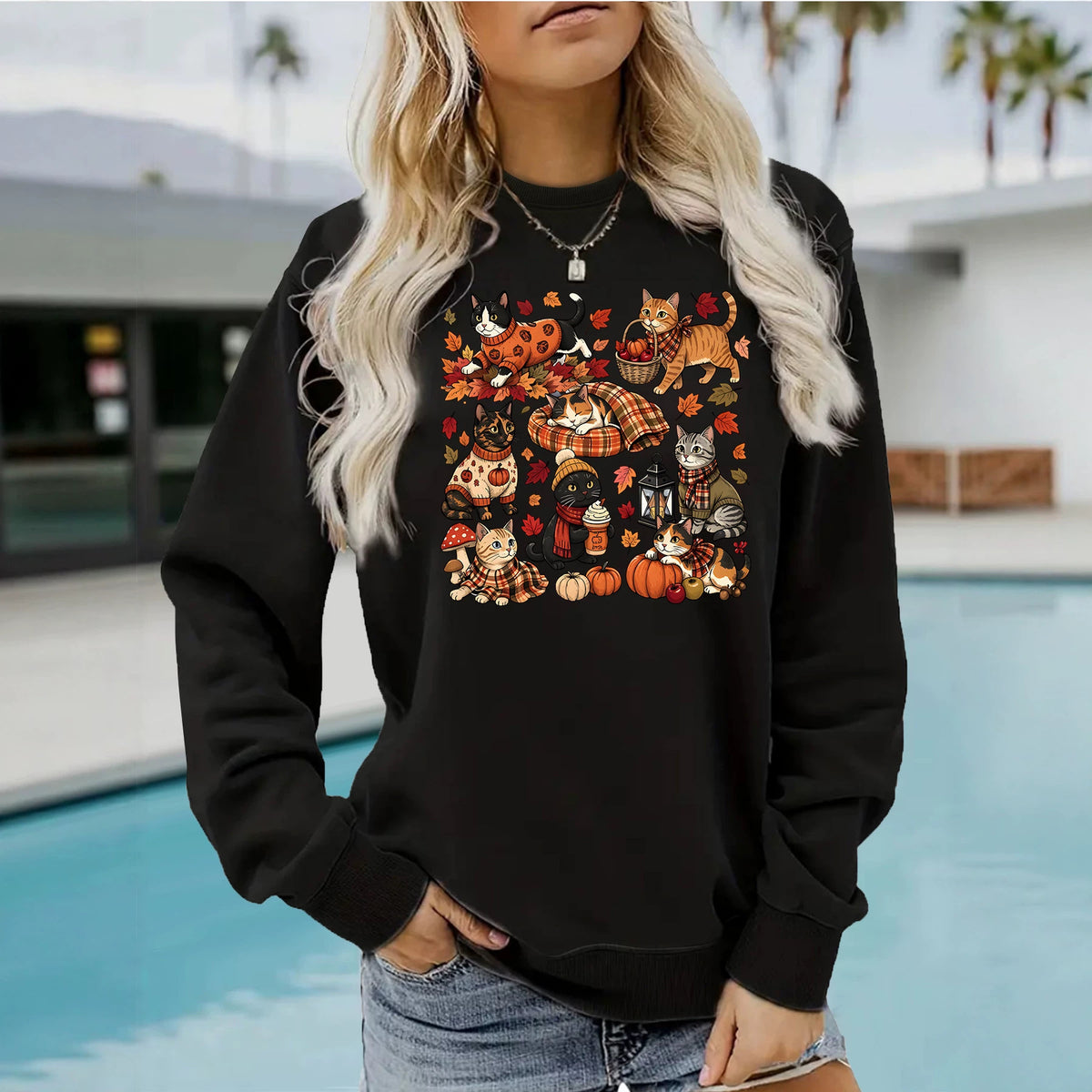 Loose velvet sweatshirt