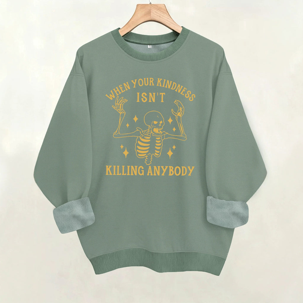 Loose velvet sweatshirt