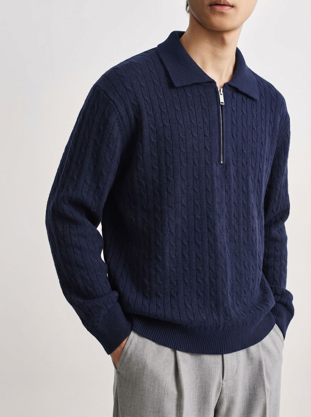 Half zip sweater for men