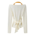 Y2K Letter Print Long Sleeve Halter Off-Shoulder Women's Top