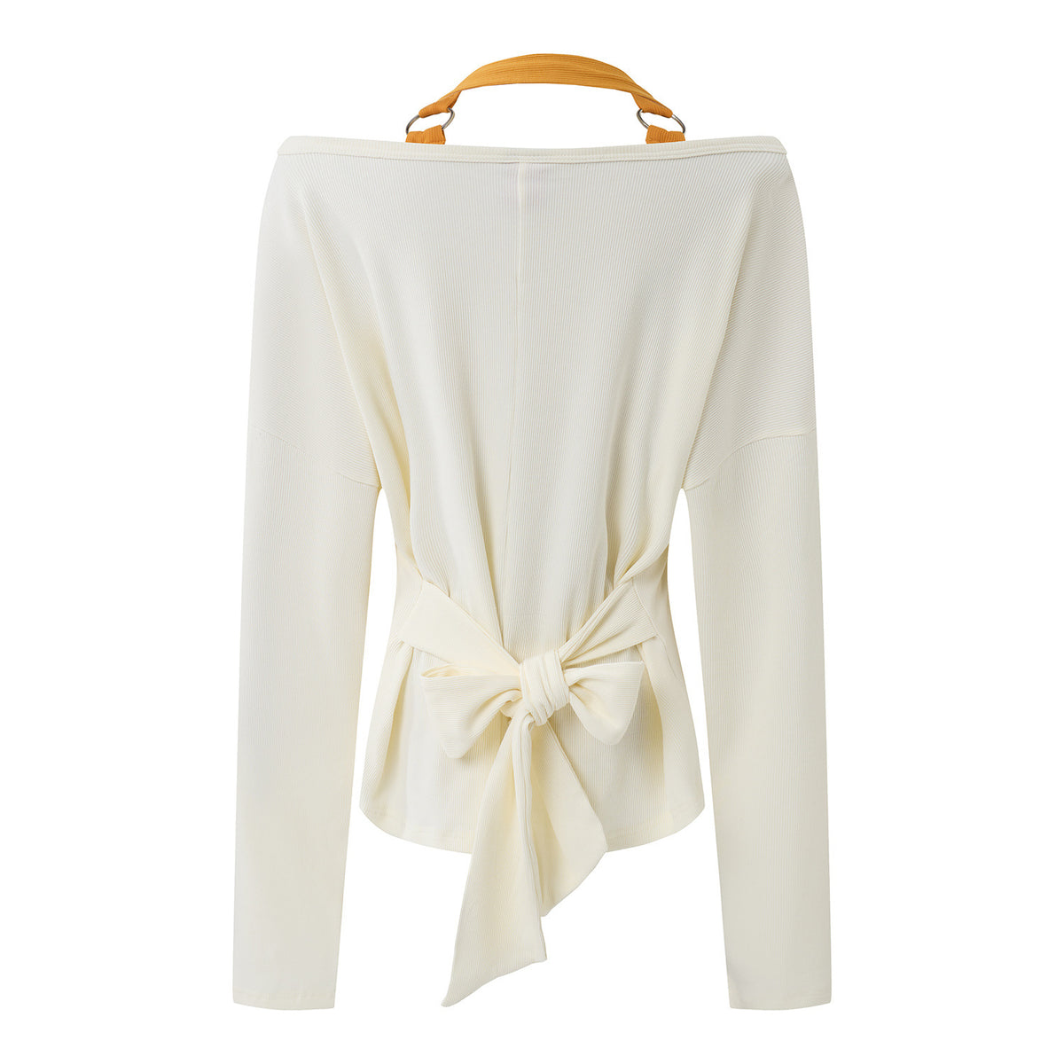 Y2K Letter Print Long Sleeve Halter Off-Shoulder Women's Top