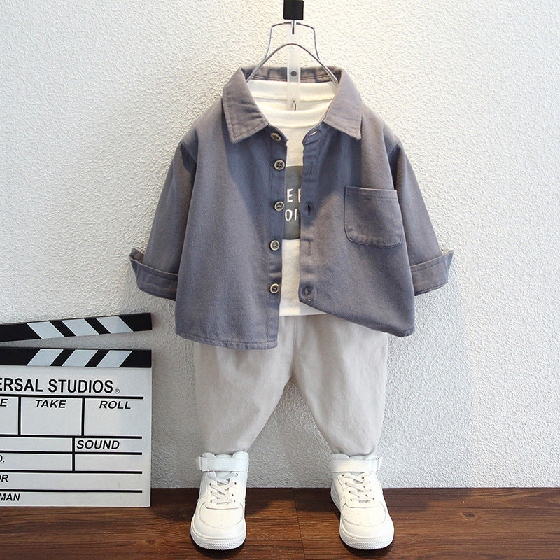 Boys Spring Autumn Casual Jacket And Pants Set