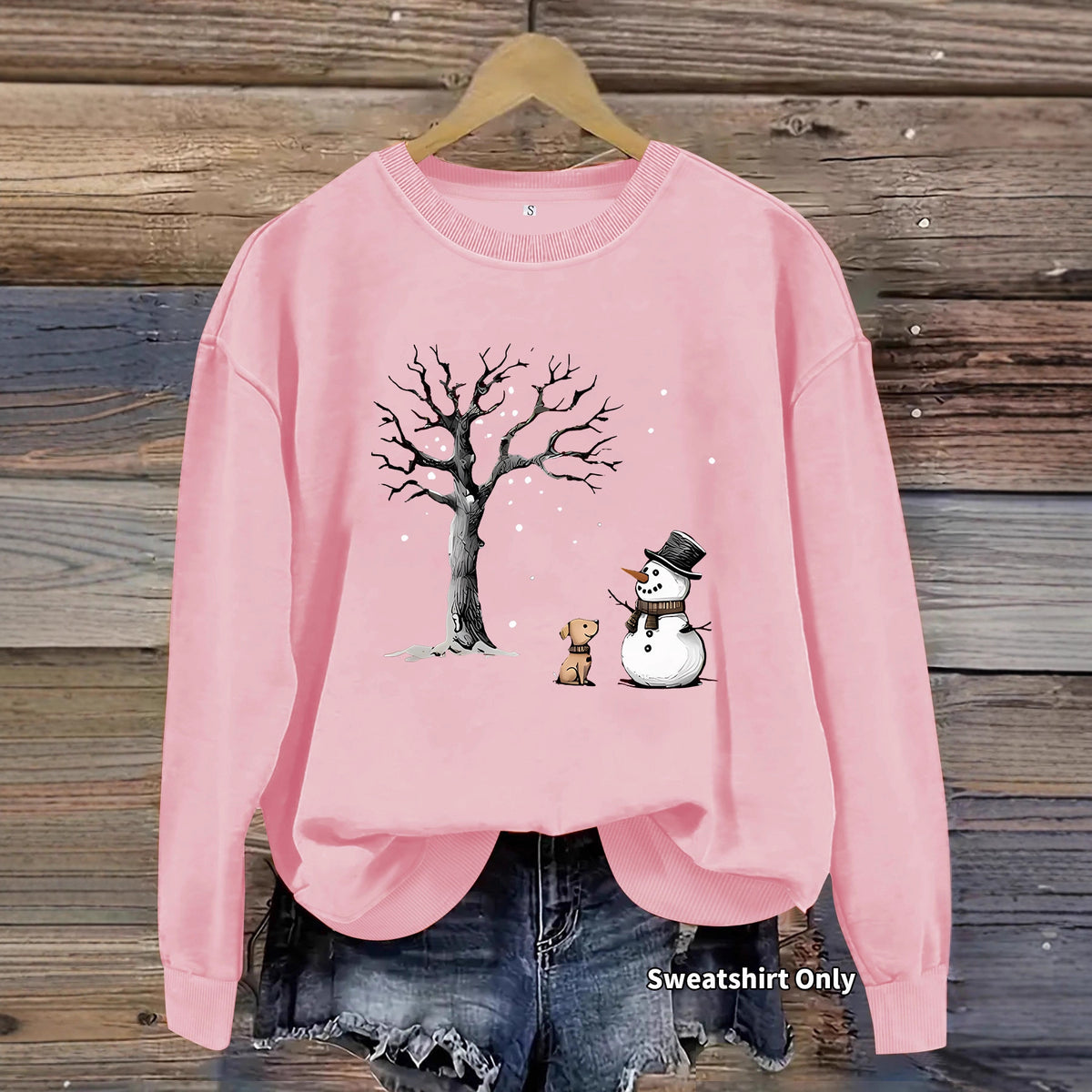 Printed round neck long sleeved sweatshirt