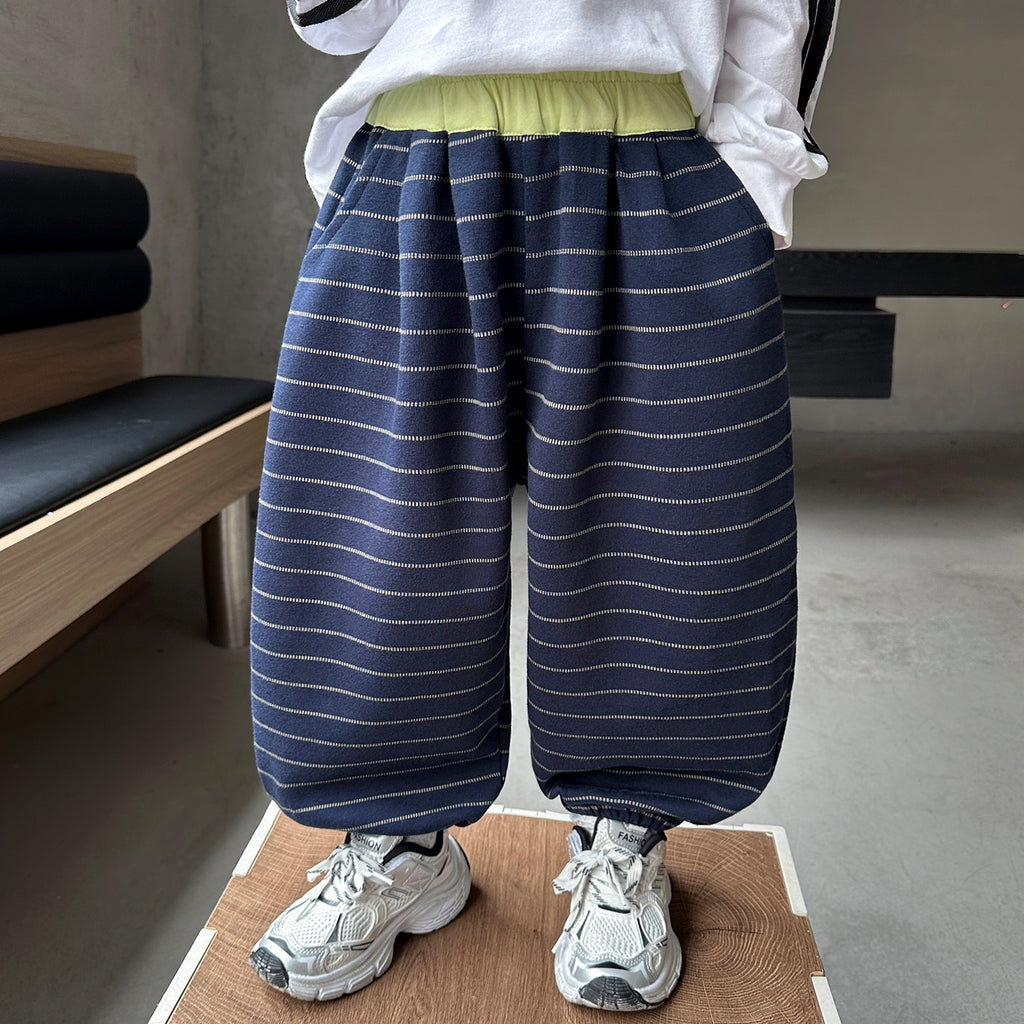 Style Casual Boys Lantern Pants Drawstring Hem Sweatpants
