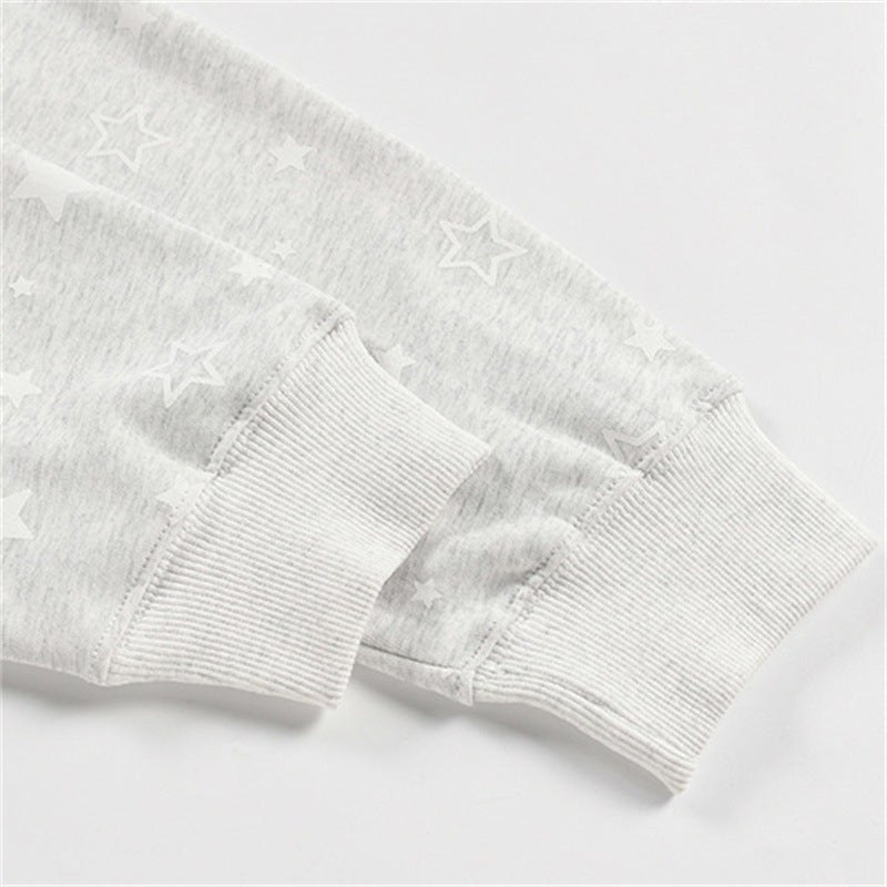 Loose fitting stand up collar cardigan sweatshirt with patch pockets