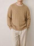 Round neck long sleeved sweater