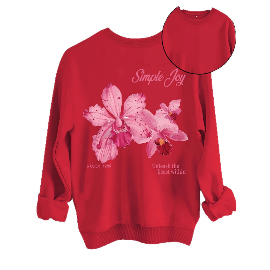 Floral printed long sleeved hoodie