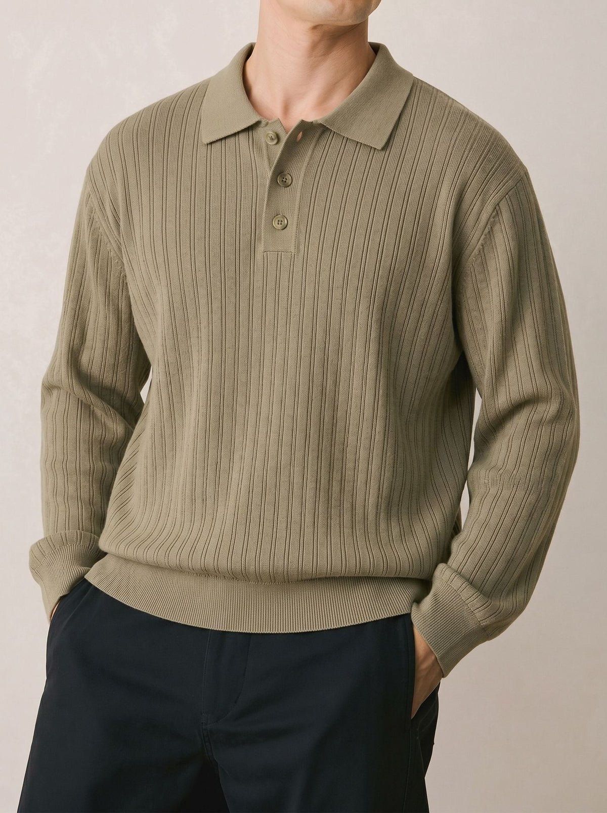 Collar long sleeved sweater