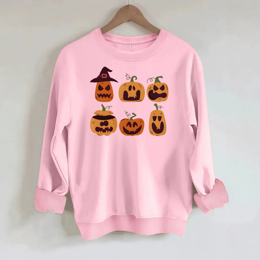 Pattern printed round neck fleece hoodie