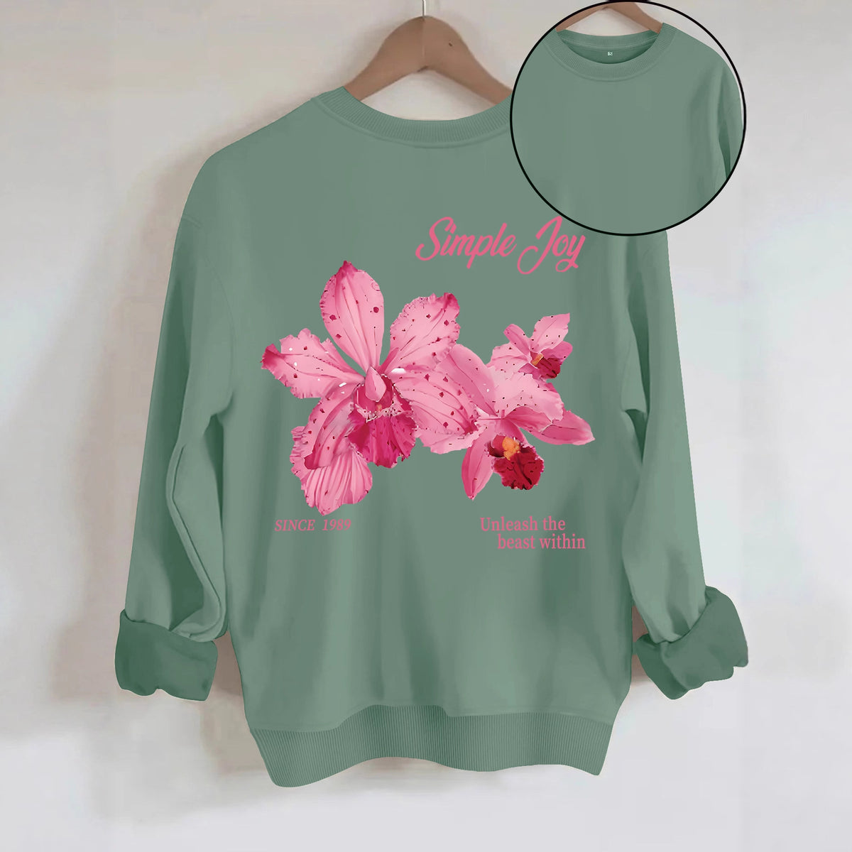 Floral printed long sleeved hoodie