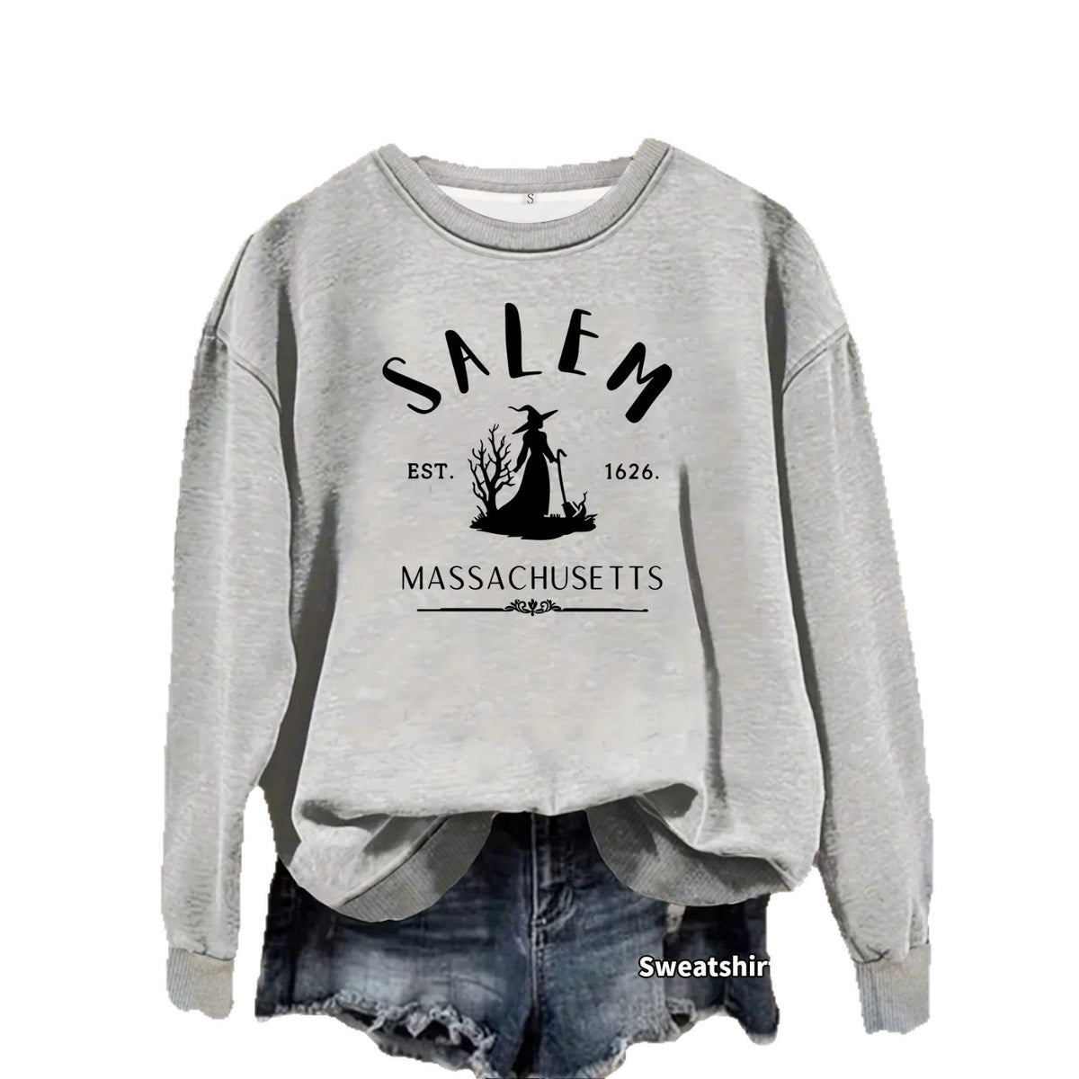 Round neck fleece hoodie