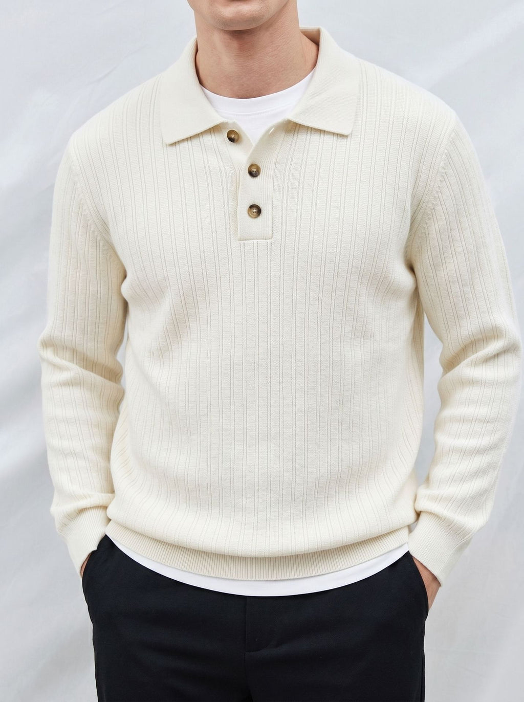 Collar long sleeved sweater
