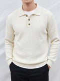 Collar long sleeved sweater