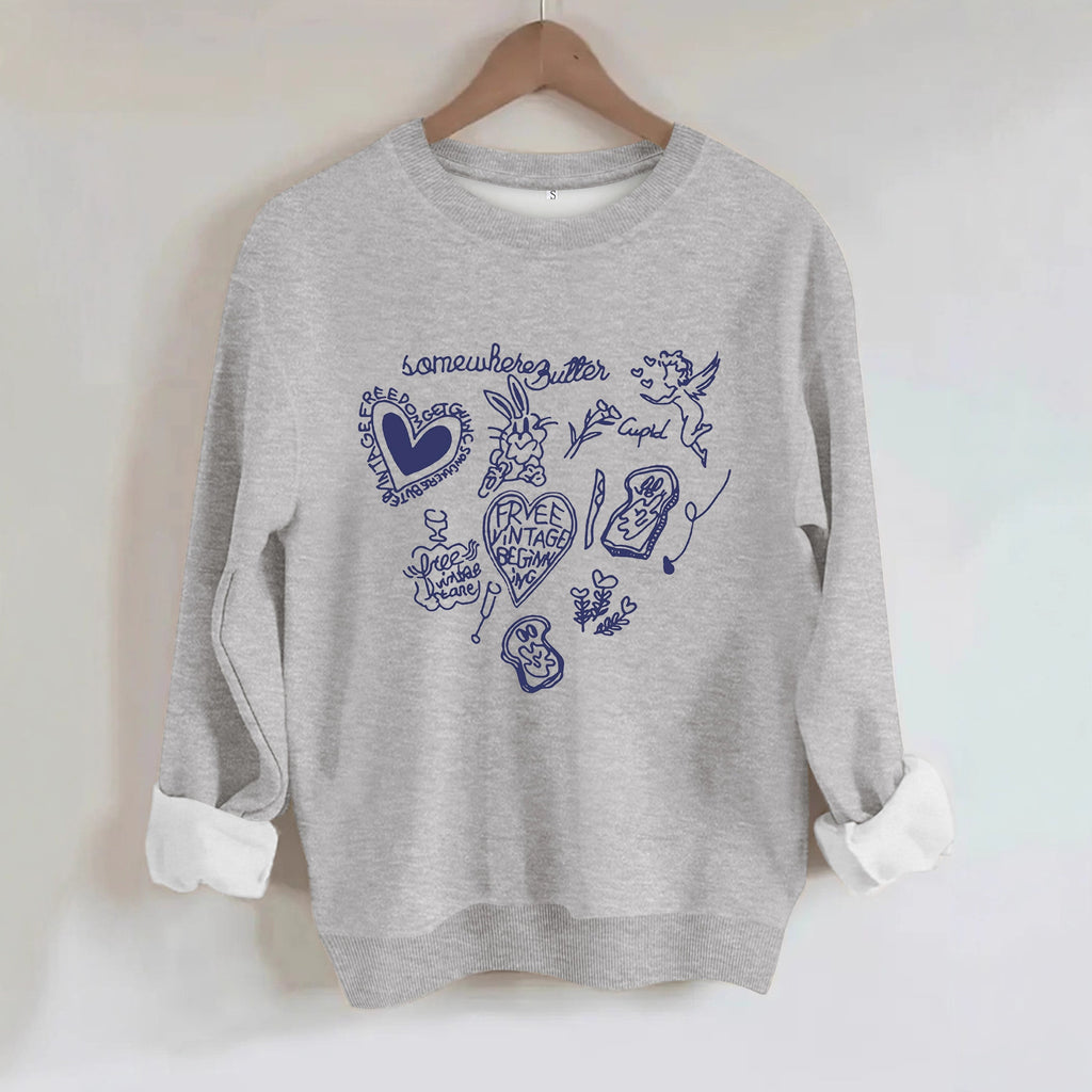 Round neck long sleeved sweatshirt