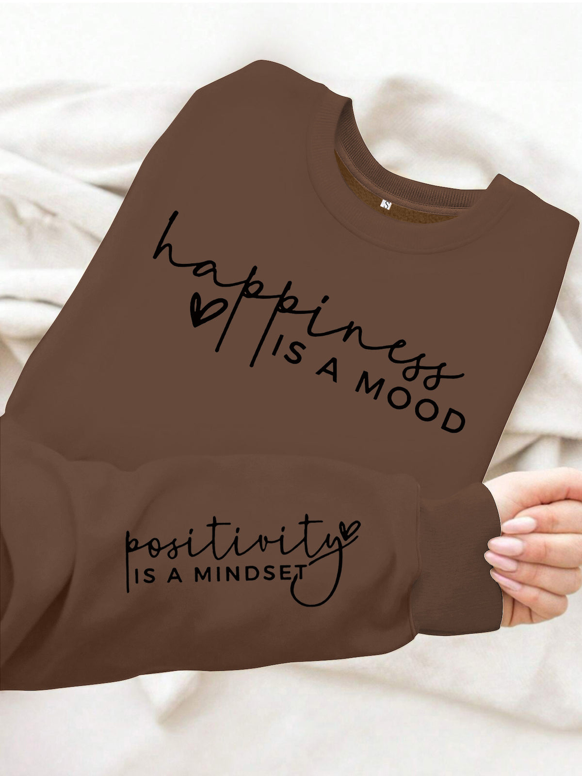 Round neck fleece hoodie for women