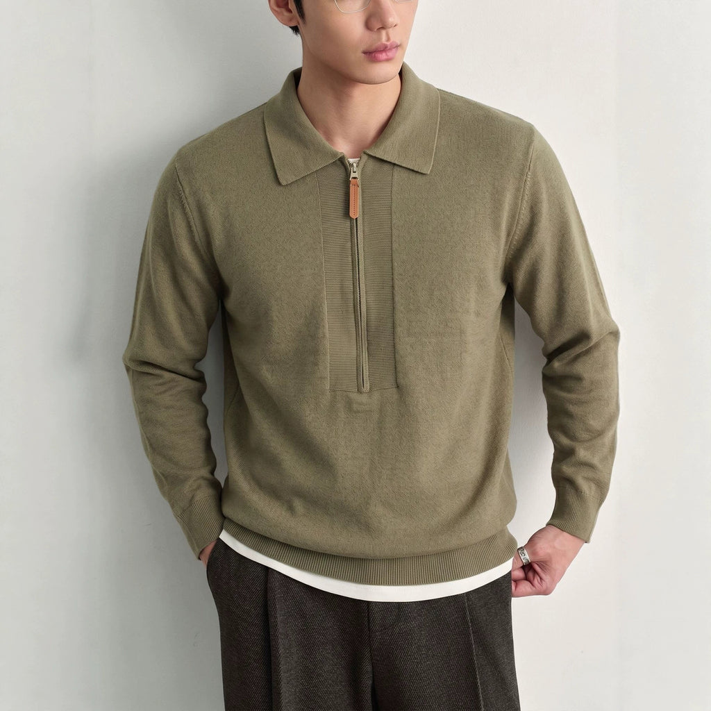 Half zip Polo collar sweater