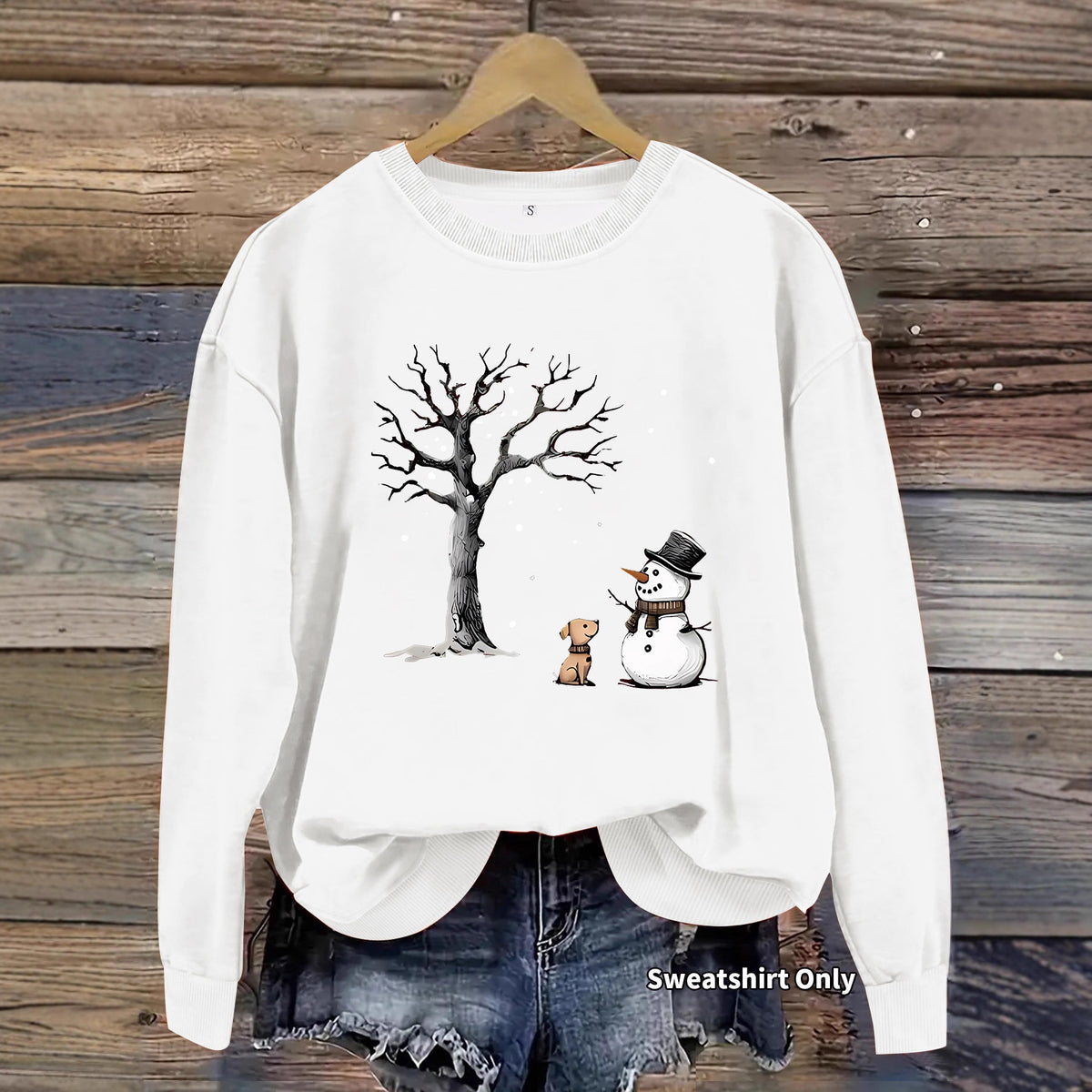 Printed round neck long sleeved sweatshirt