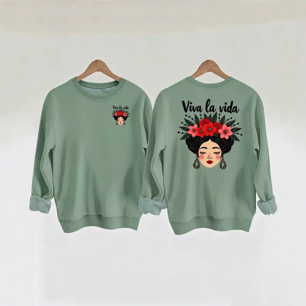 Long live life hoodie with loose print