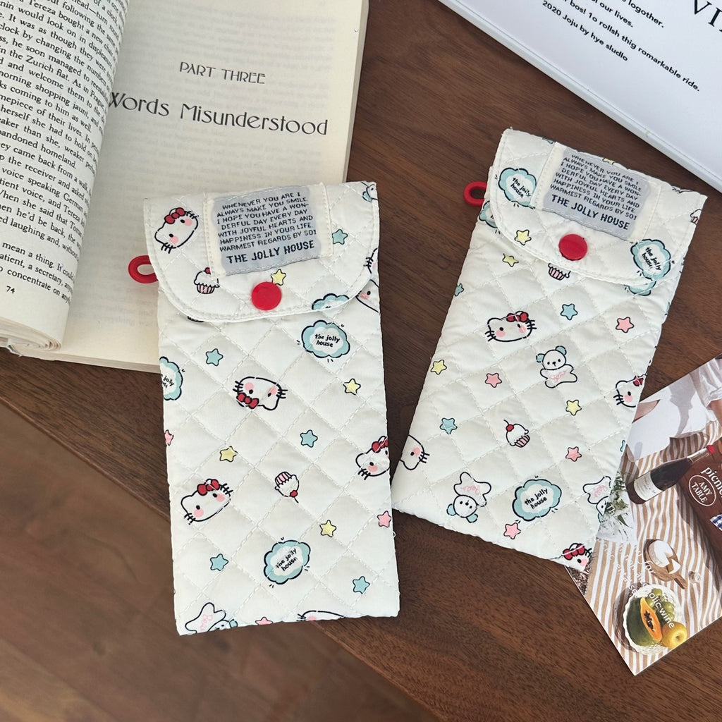 Cartoon Cat Padded Sunglasses Case Portable Crush-Resistant Eyeglass Bag
