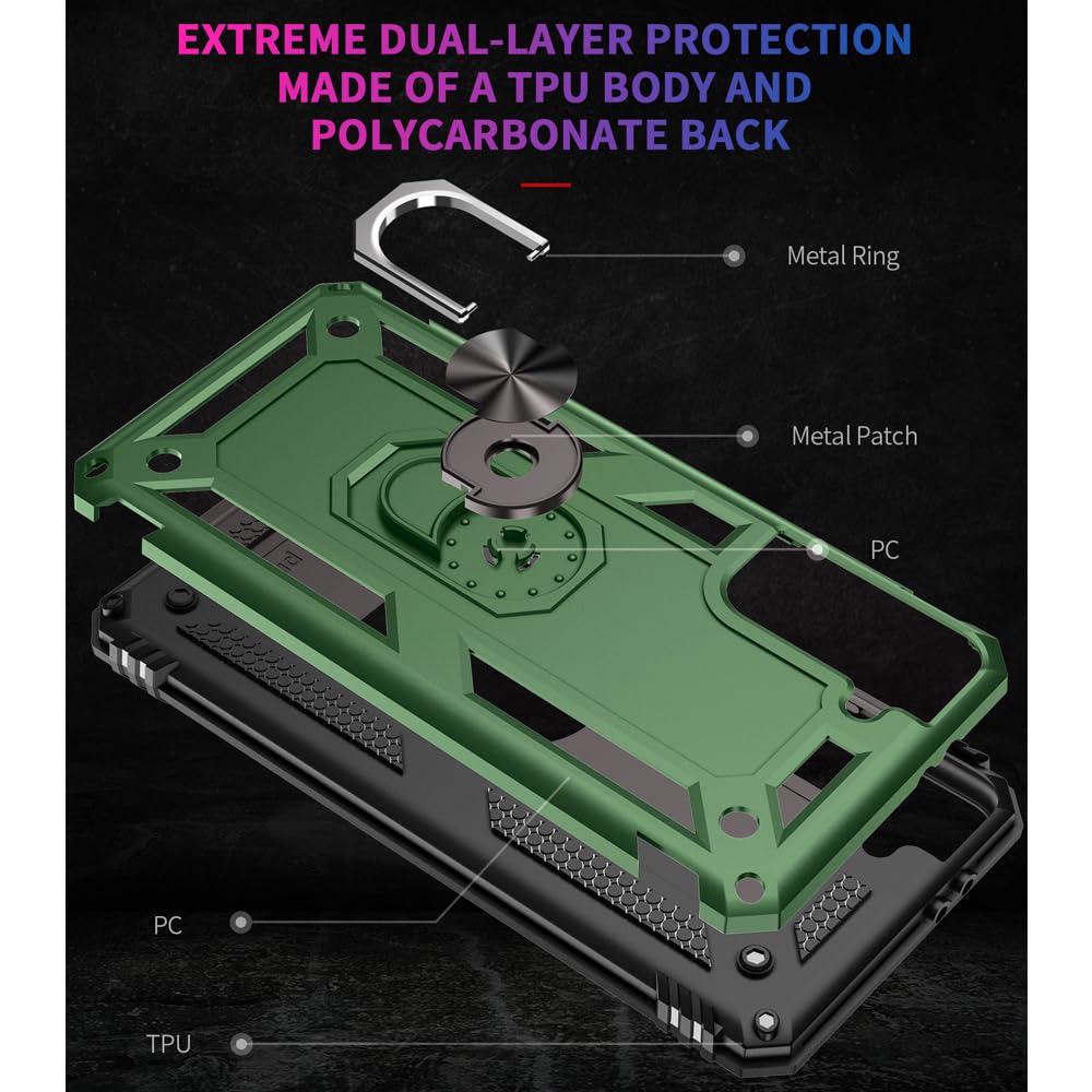 Yiakeng Samsung Galaxy S9 Case, Samsung S9 Case, Military Grade Protective Cases with Ring for Samsung Galaxy S9 (Dark Green)
