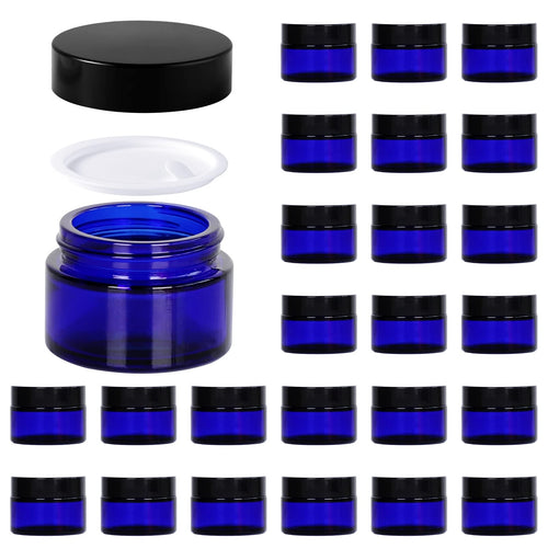 1oz Glass Jar with Lid,Hoa Kinh 25Pack Pink Frosted Cosmetic Containers