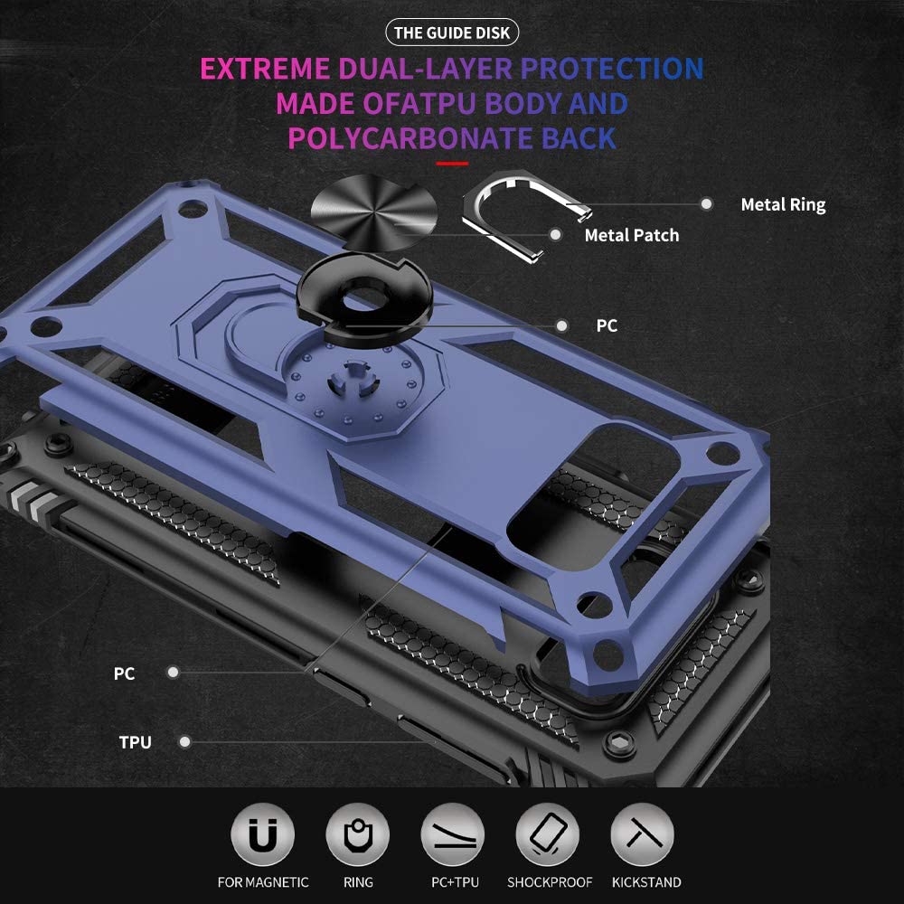 Yiakeng Samsung Galaxy S9 Case, Samsung S9 Case, Military Grade Protective Cases with Ring for Samsung Galaxy S9 (Dark Green)