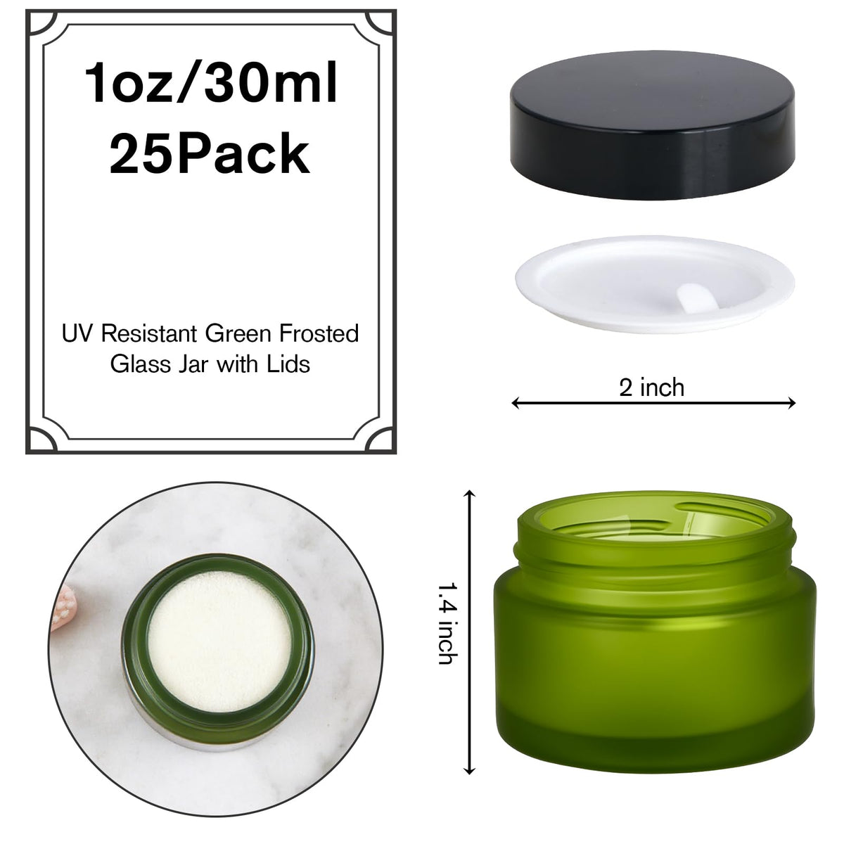 1oz Glass Jar with Lid,Hoa Kinh 25Pack Pink Frosted Cosmetic Containers