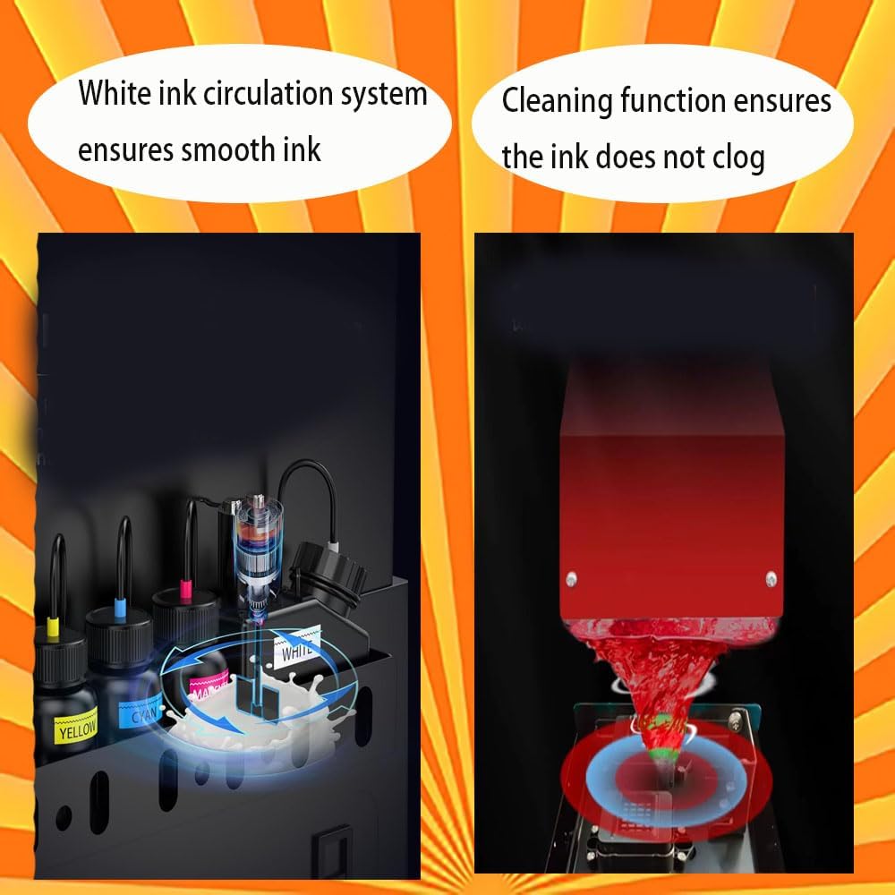 A3 DTG & DTF Printer，A3 L1805 Flatbed Printer，Direct to Film, Direct to Garment Printing for T-Shirts, Hoodies, Hats, Bag