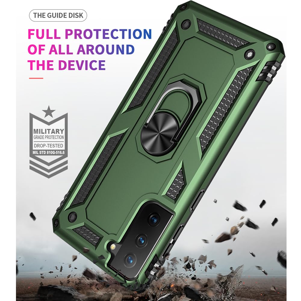 Yiakeng Samsung Galaxy S9 Case, Samsung S9 Case, Military Grade Protective Cases with Ring for Samsung Galaxy S9 (Dark Green)