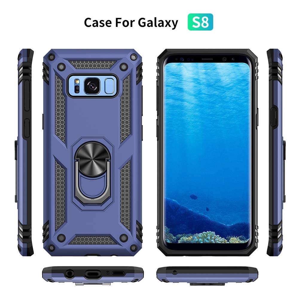 Yiakeng Samsung Galaxy S9 Case, Samsung S9 Case, Military Grade Protective Cases with Ring for Samsung Galaxy S9 (Dark Green)