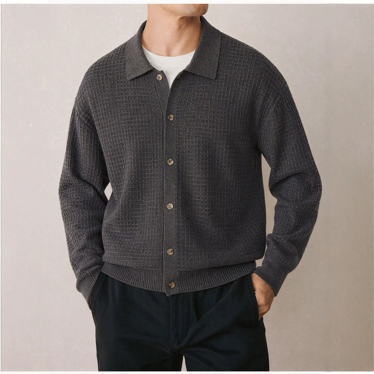Solid color long sleeved loose sweater