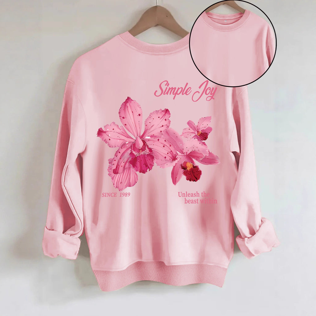 Floral printed long sleeved hoodie
