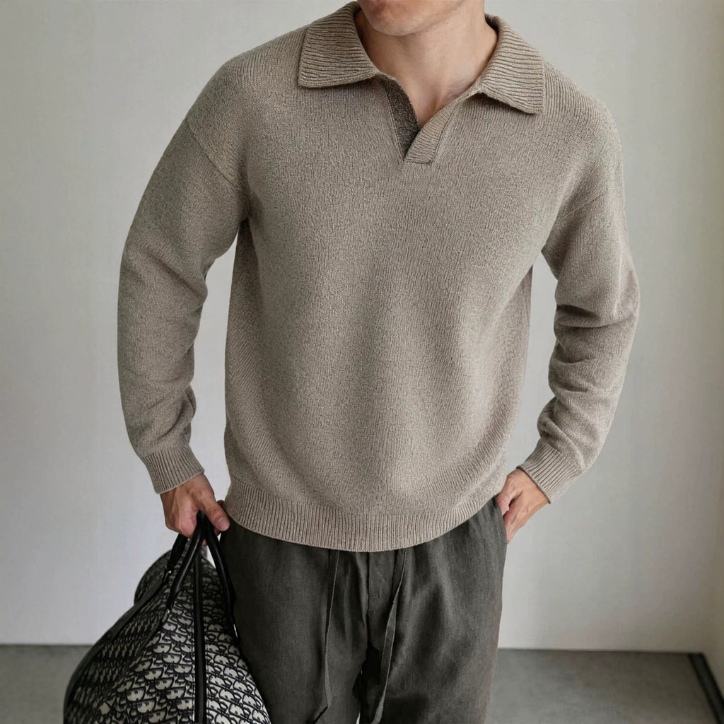 Collar long sleeved loose sweater