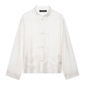 Casual and minimalist knot buckle stand up collar long sleeved shirt for women
