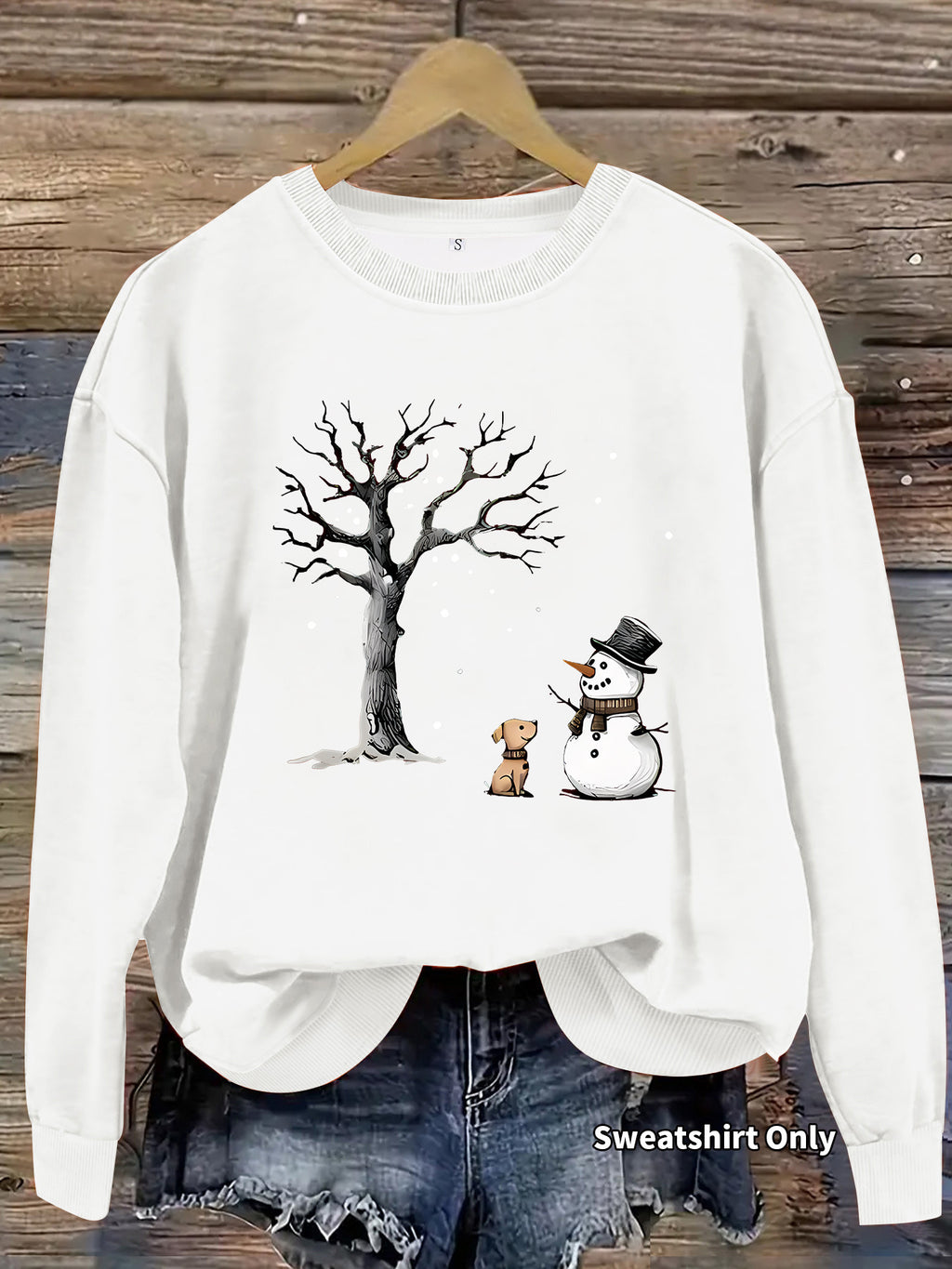 Printed round neck long sleeved sweatshirt
