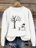 Printed round neck long sleeved sweatshirt
