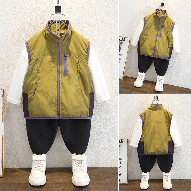 Boys Fashion Casual Sleeveless Vest Autumn Spring Outerwear