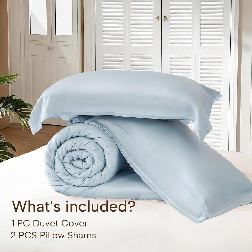 Twin Duvet Cover,100% Bamboo Viscose‑Derived,Cooling Duvet Cover 3 Pcs Set