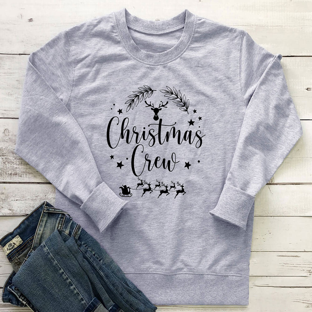Christmas reindeer print hoodie with letters