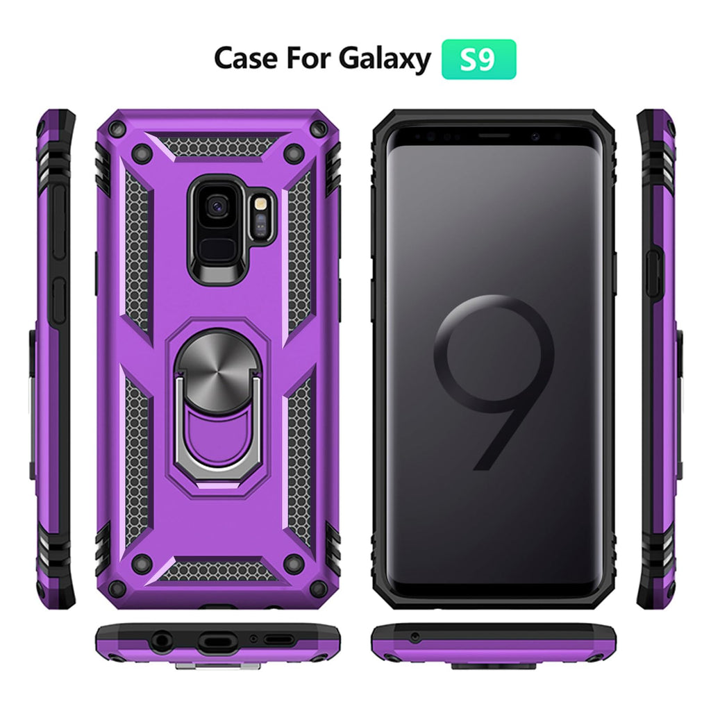 Yiakeng Samsung Galaxy S9 Case, Samsung S9 Case, Military Grade Protective Cases with Ring for Samsung Galaxy S9 (Dark Green)