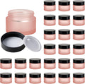 1oz Glass Jar with Lid,Hoa Kinh 25Pack Pink Frosted Cosmetic Containers