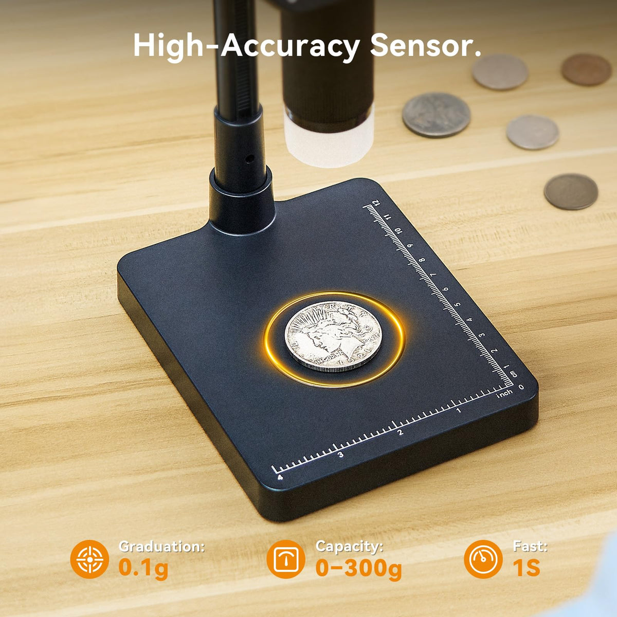 Elikliv Microscope, Digital Coin Microscope 1000x with Lights, EDM4, 4.3''