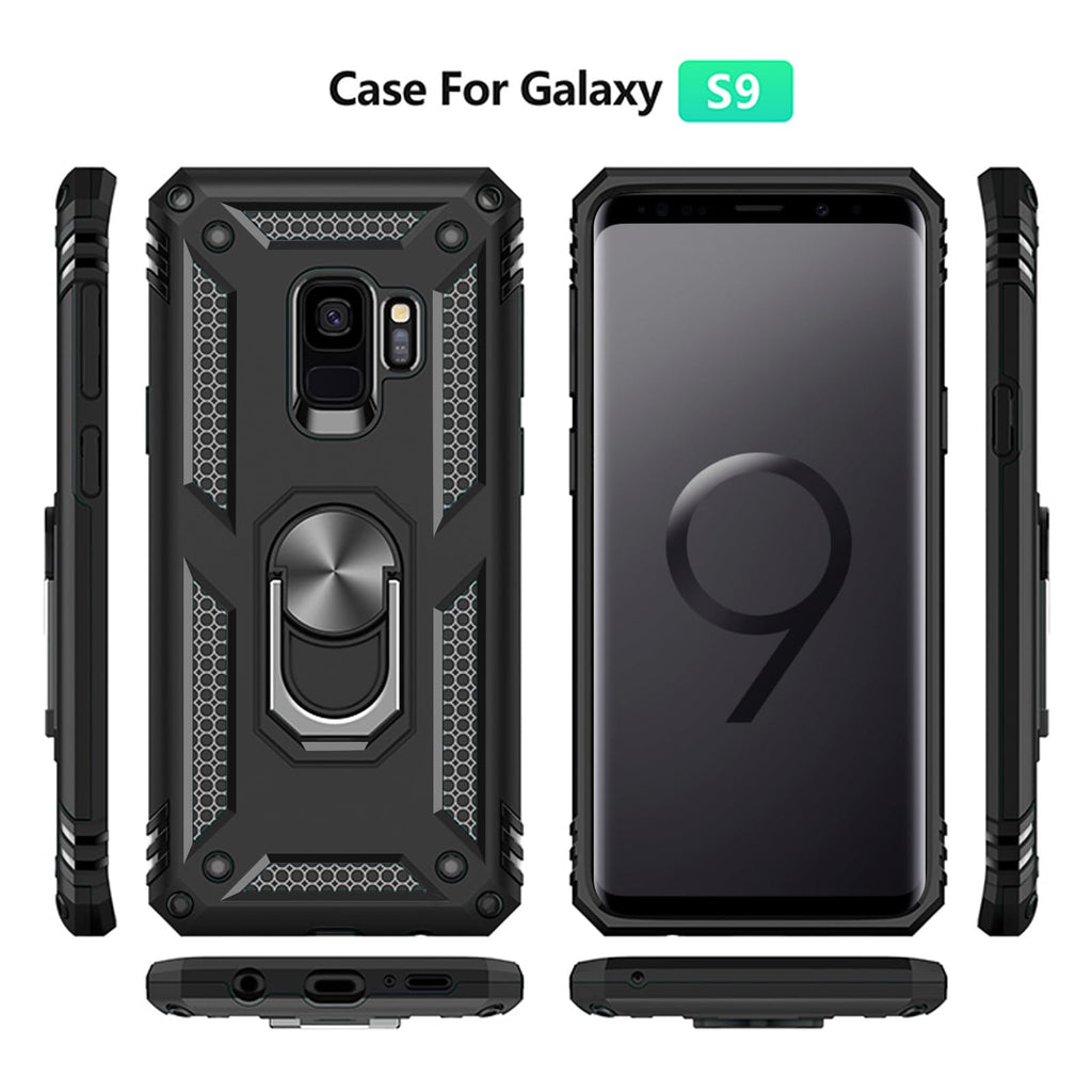 Yiakeng Samsung Galaxy S9 Case, Samsung S9 Case, Military Grade Protective Cases with Ring for Samsung Galaxy S9 (Dark Green)