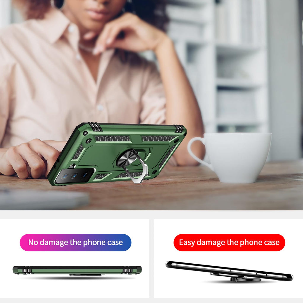 Yiakeng Samsung Galaxy S9 Case, Samsung S9 Case, Military Grade Protective Cases with Ring for Samsung Galaxy S9 (Dark Green)