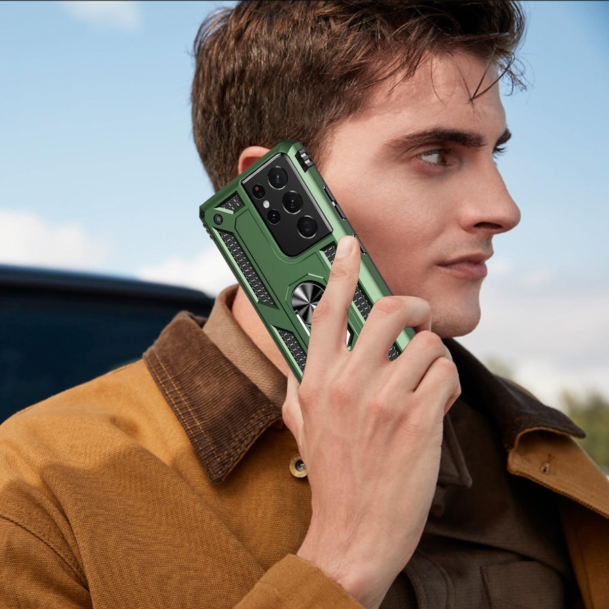 Yiakeng Samsung Galaxy S9 Case, Samsung S9 Case, Military Grade Protective Cases with Ring for Samsung Galaxy S9 (Dark Green)