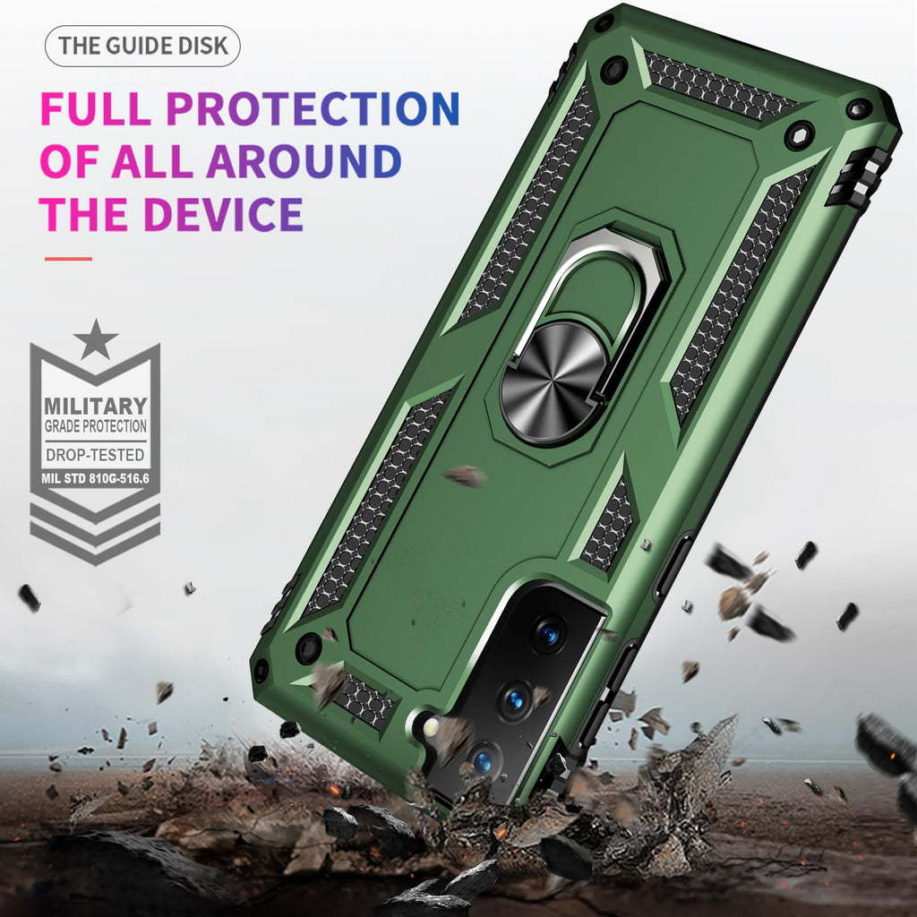 Yiakeng Samsung Galaxy S9 Case, Samsung S9 Case, Military Grade Protective Cases with Ring for Samsung Galaxy S9 (Dark Green)