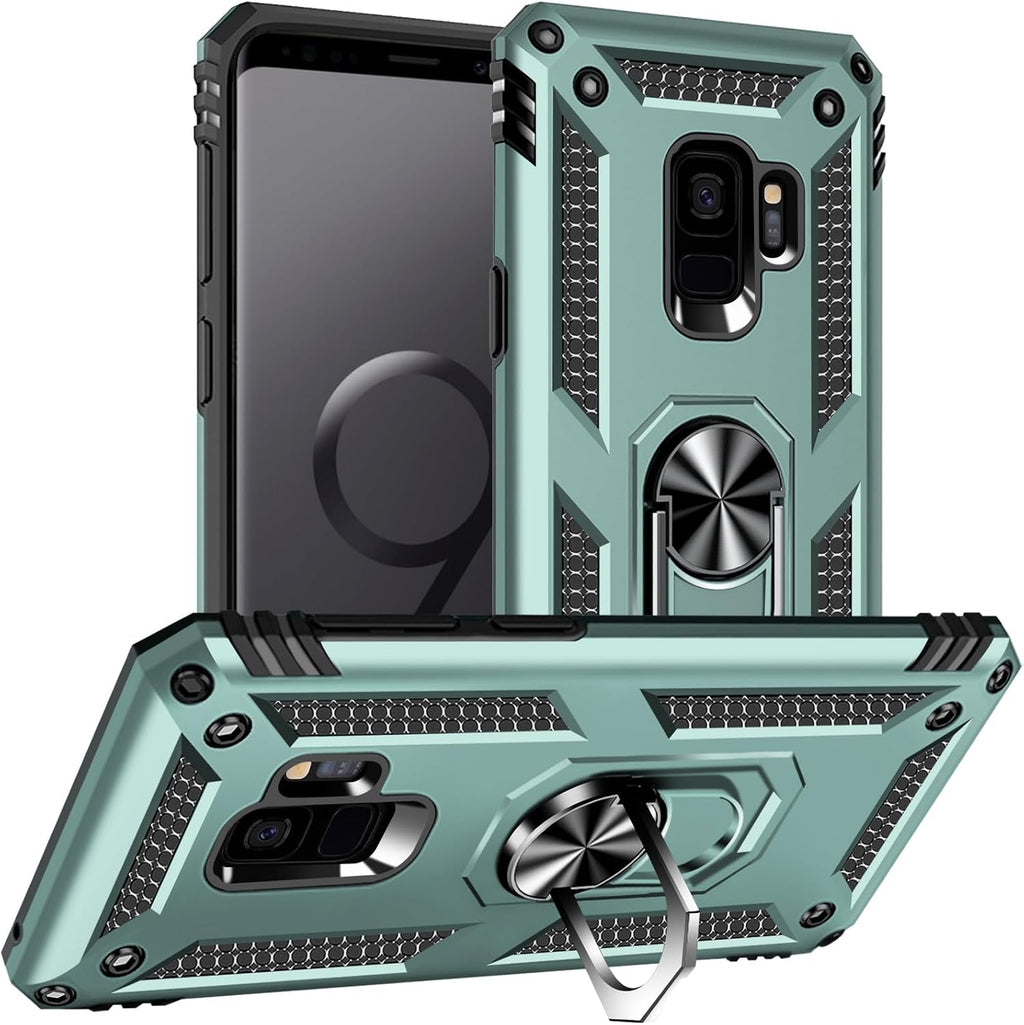 Yiakeng Samsung Galaxy S9 Case, Samsung S9 Case, Military Grade Protective Cases with Ring for Samsung Galaxy S9 (Dark Green)
